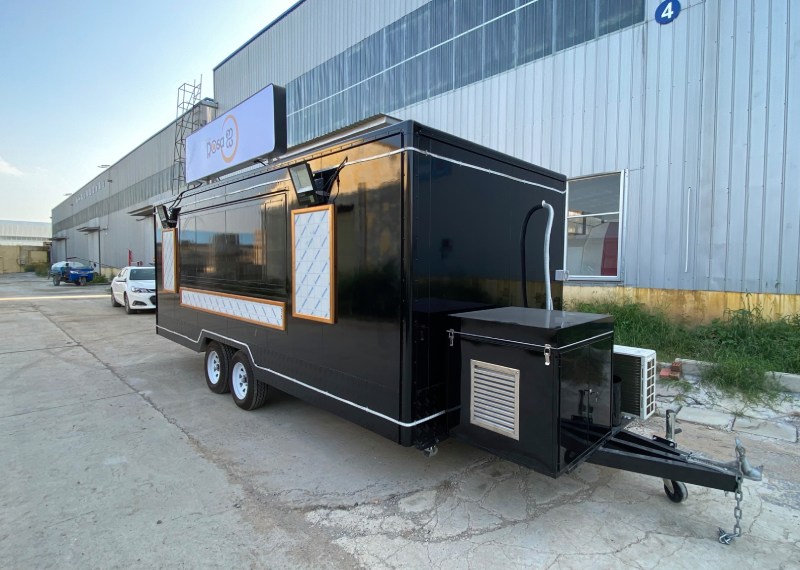 the side of the mobile kitchen trailers